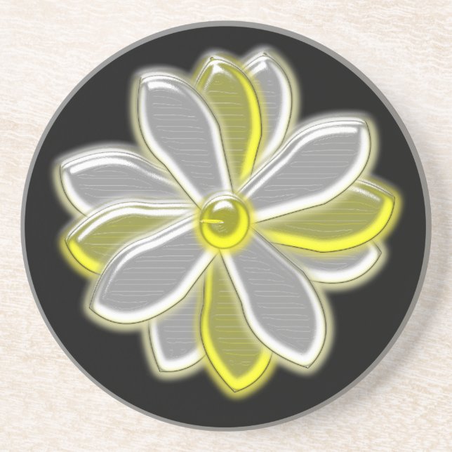 Glowing Daisy Flower  Coasters (Front)