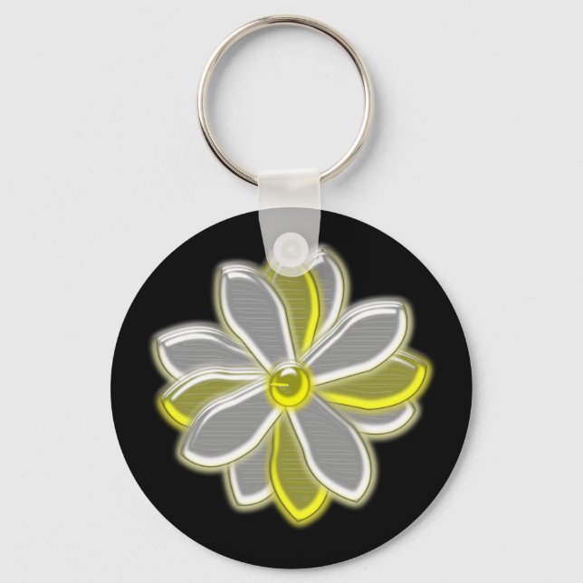 Glowing Daisy Flower Keychain (Front)