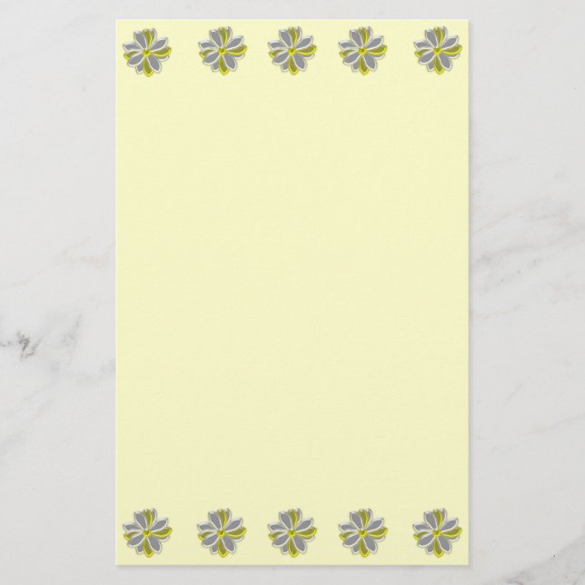 Glowing Daisy Flowers Floral Writting Paper (Front)
