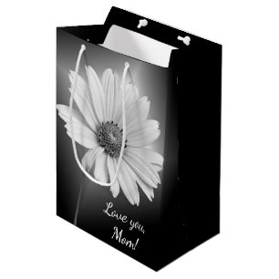 Glowing Daisy on Black For Mom Medium Gift Bag