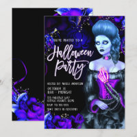 Glowing Dead Girl Purple Roses Halloween Party