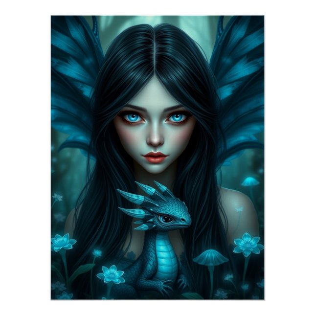 Glowing Dragon Fairy Art  Poster (Front)