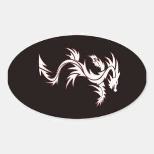 Glowing dragon oval sticker