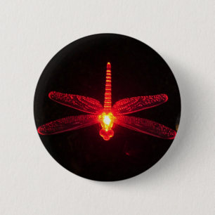Glowing Dragonfly 2 Inch Round Button
