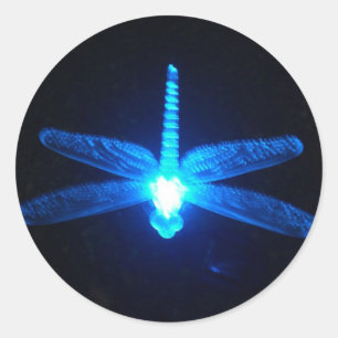 Glowing Dragonfly Classic Round Sticker