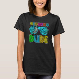 Glowing Dude party 80s vintage retro colourful whi T-Shirt