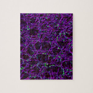Glowing Edges Abstract Patterns Digital Art Blank Jigsaw Puzzle