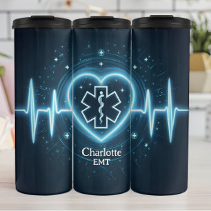 Glowing EMT Heartbeat Personalize Design Thermal Tumbler