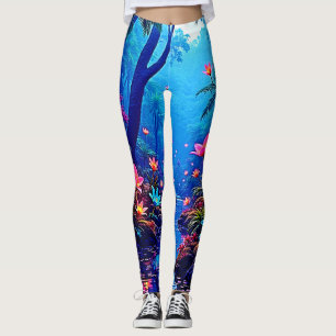 Glowing Ethereal Jungle Oasis Design Leggings