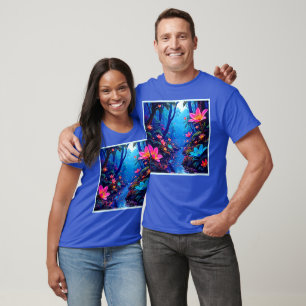 Glowing Ethereal Jungle Oasis Design T-Shirt