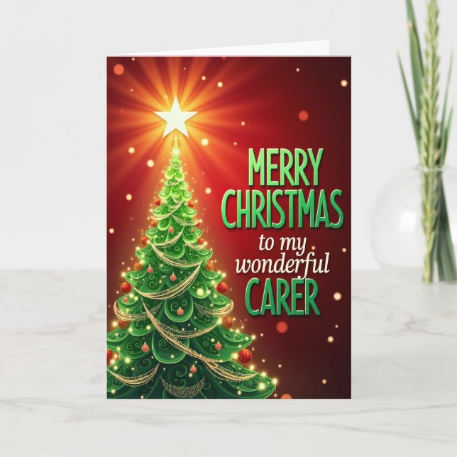 Glowing Evergreen Warmth Card (Front)