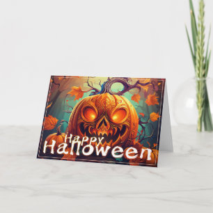 Glowing Eyes Jack-o-Lantern Halloween Art Card