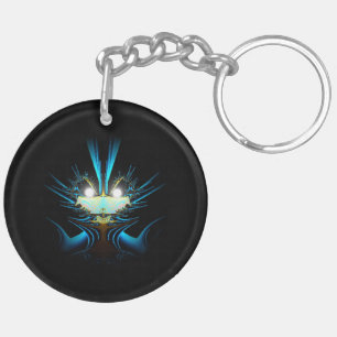 Glowing Eyes Luminous Blue Creature  Keychain