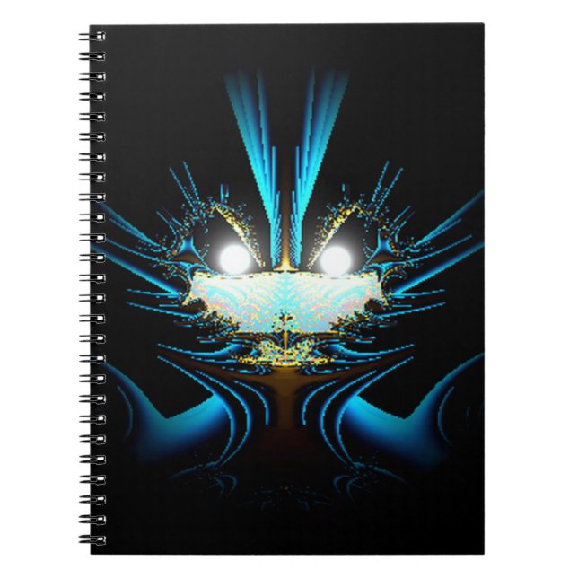 Glowing Eyes Luminous Blue Creature  Notebook (Front)