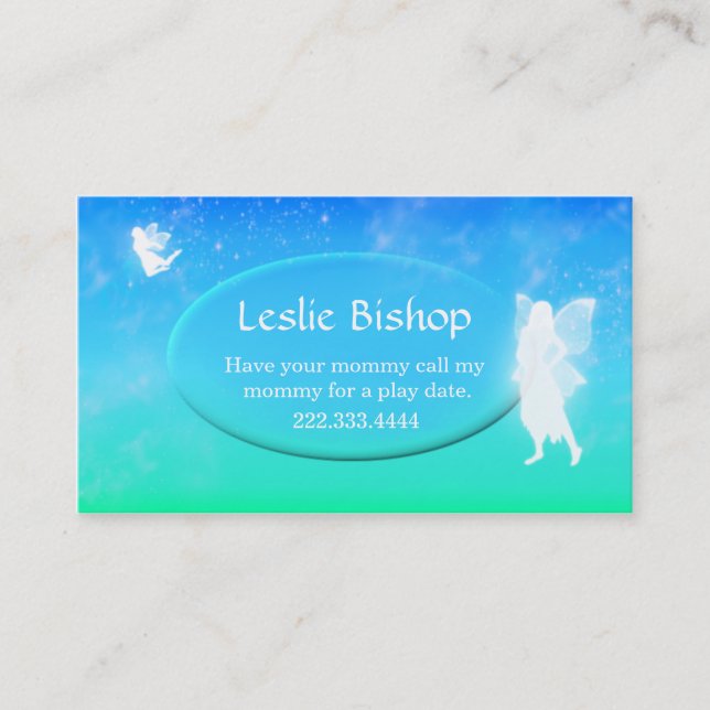 Glowing Fairies Play Date Card (Front)