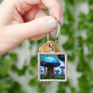 Glowing fantastic mushrooms keychain