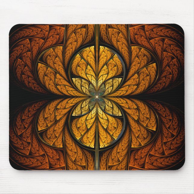 Glowing Feathers fractal art Mouse Pad (Front)