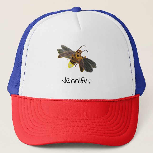 Glowing Firefly Lampyridae Personalized Trucker Hat (Front)