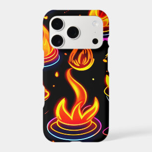 Glowing Flame Icons on Dark Canvas