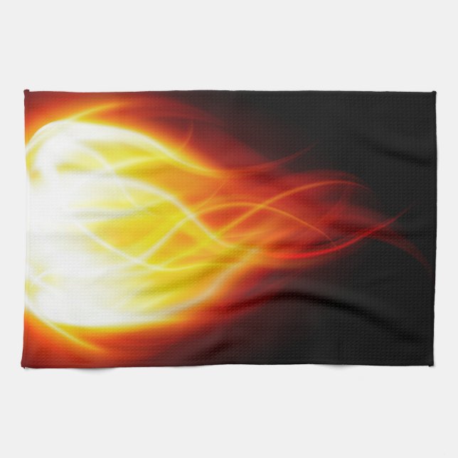 Glowing Flames All-Over Print Apron Kitchen Towel (Horizontal)