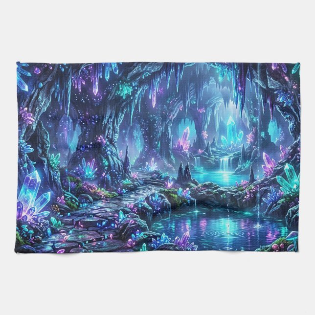 Glowing Forest with Lake Kitchen Towel (Horizontal)