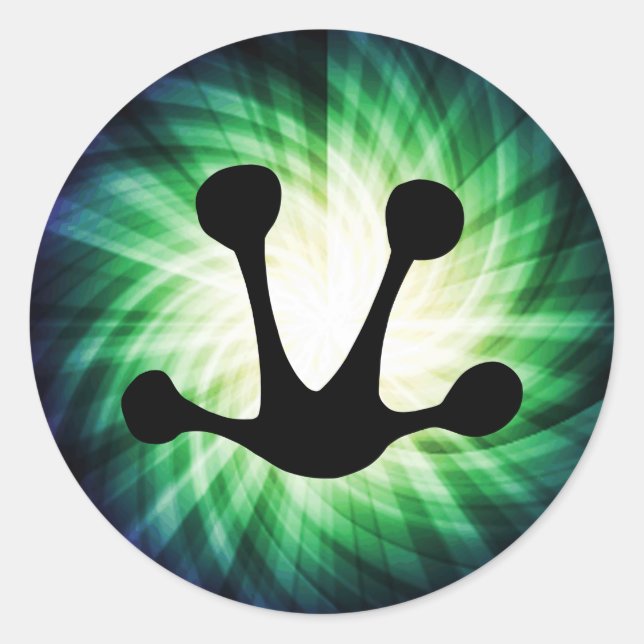 Glowing Frog Foot Print Classic Round Sticker (Front)