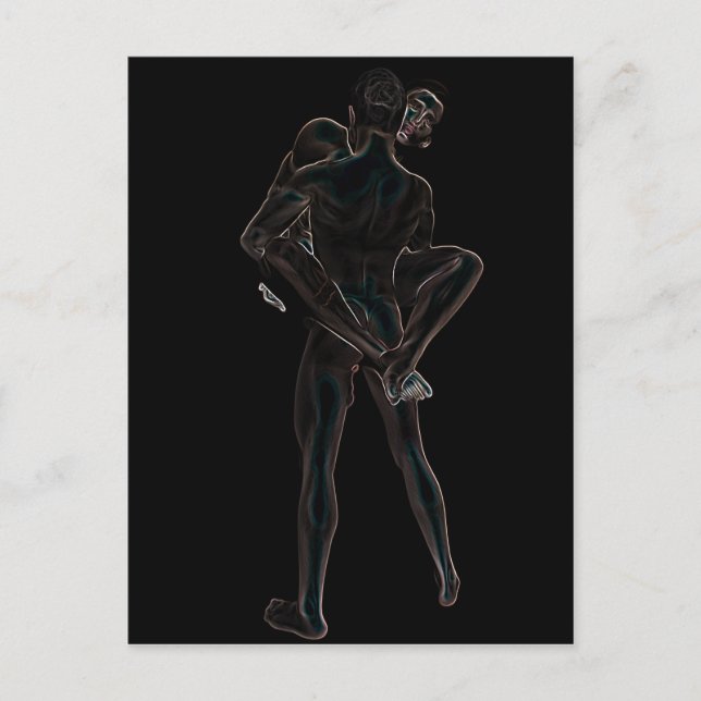 Glowing Gay Love Postcard (Front)