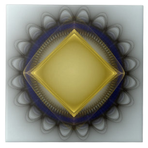 Glowing geometric ornament tile