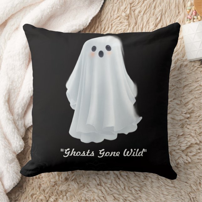 "Glowing Ghost Gals" Throw Pillow (Blanket)