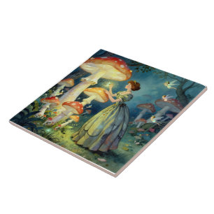 Glowing giant mushroom garden tile
