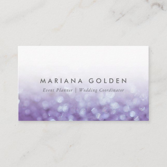 Glowing Glittering Bokeh | Glitter Business Card (Front)