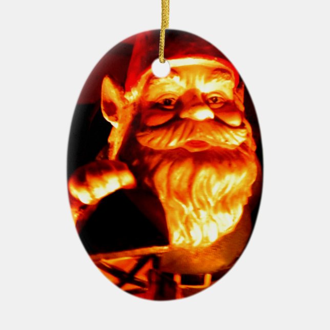 Glowing Gnome Ceramic Ornament (Front)