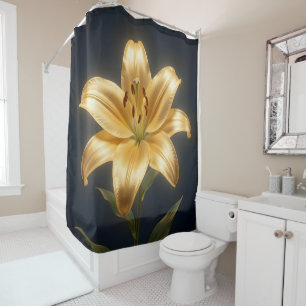 Glowing golden lily flower