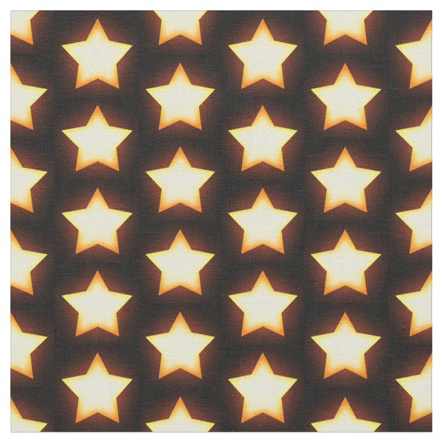 Glowing Golden Star Pattern Fabric (Close Up)
