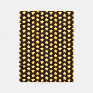 Glowing Golden Star Pattern Fleece Blanket