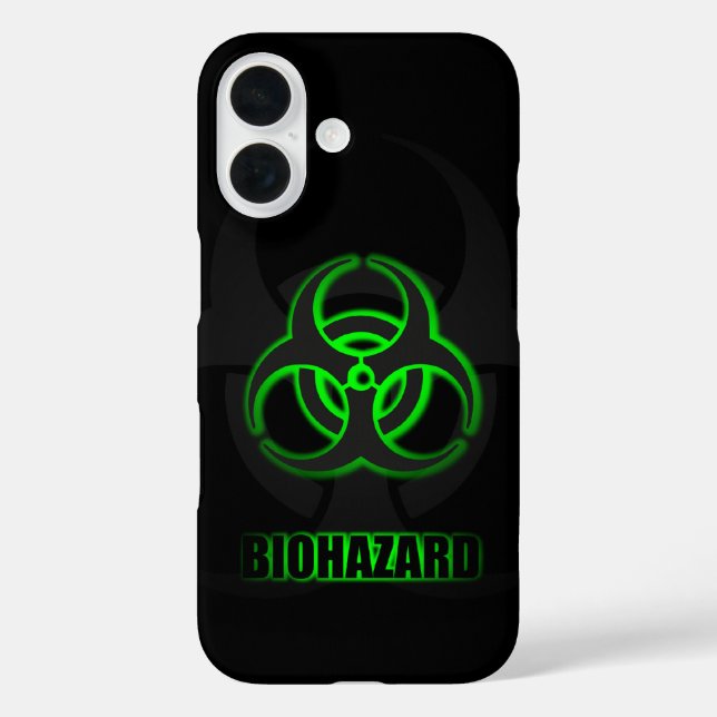 Glowing Green Biohazard Symbol Case-Mate iPhone Case (Back)