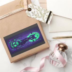Glowing Green Eyes Black Cat Sticker