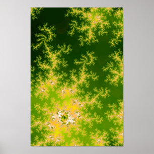 Glowing Green Fractal Poster