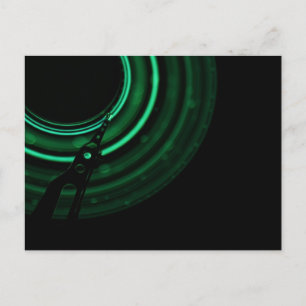 Glowing green mechanics postcard