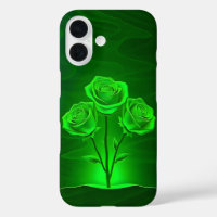 Glowing Green Roses Art iPhone Case