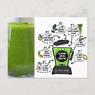 Glowing Green Smoothie Recipe Postcard