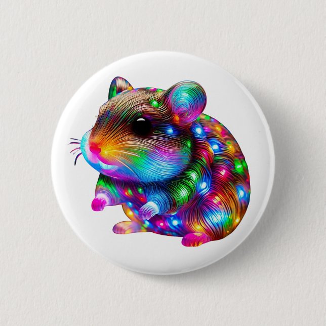 Glowing Hamster 2 Inch Round Button (Front)