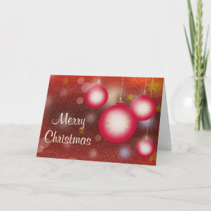 Glowing Hanging Christmas Ornaments Holiday Card