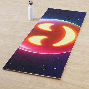 Glowing Happy Orb Emoji Yoga Mat