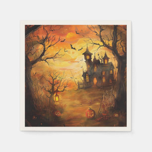 Glowing Haunted Mansion Halloween Napkin