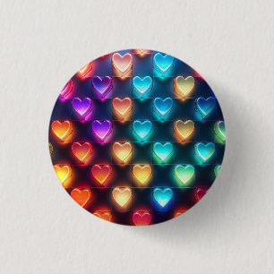 Glowing Hearts 1 Inch Round Button