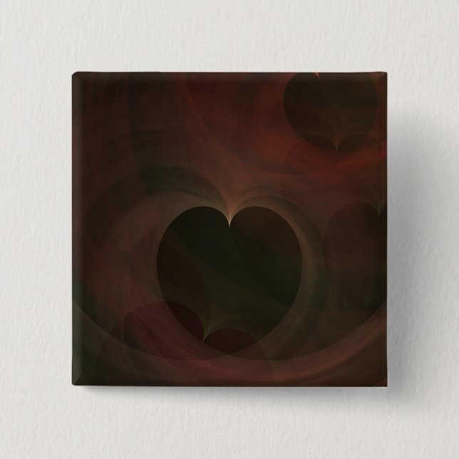 Glowing Hearts 2 Inch Square Button (Front)