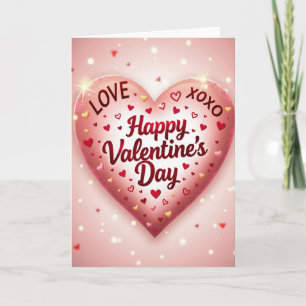 Glowing Hearts Valentines Day Card