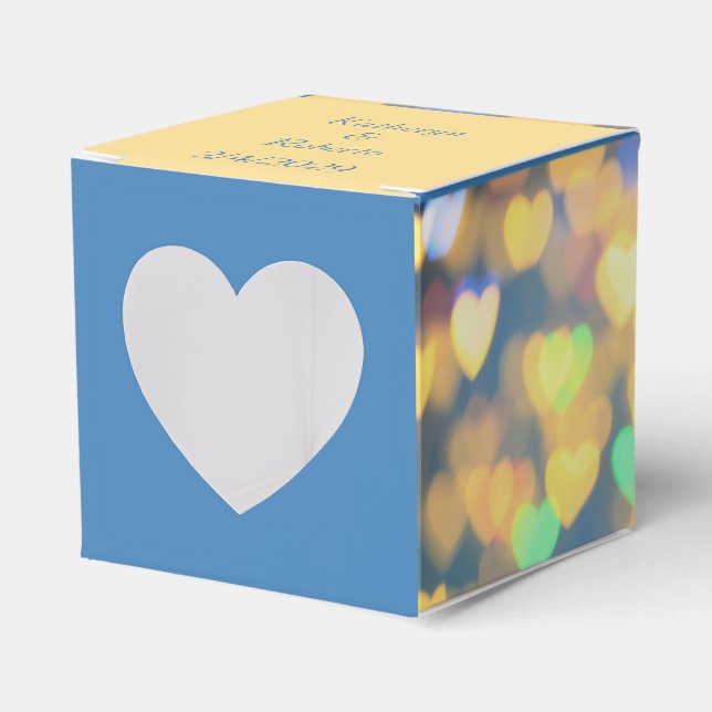 Glowing Hearts Wedding Favor Box (Front Side)