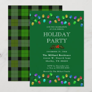 Glowing Holiday Lights  Invitation